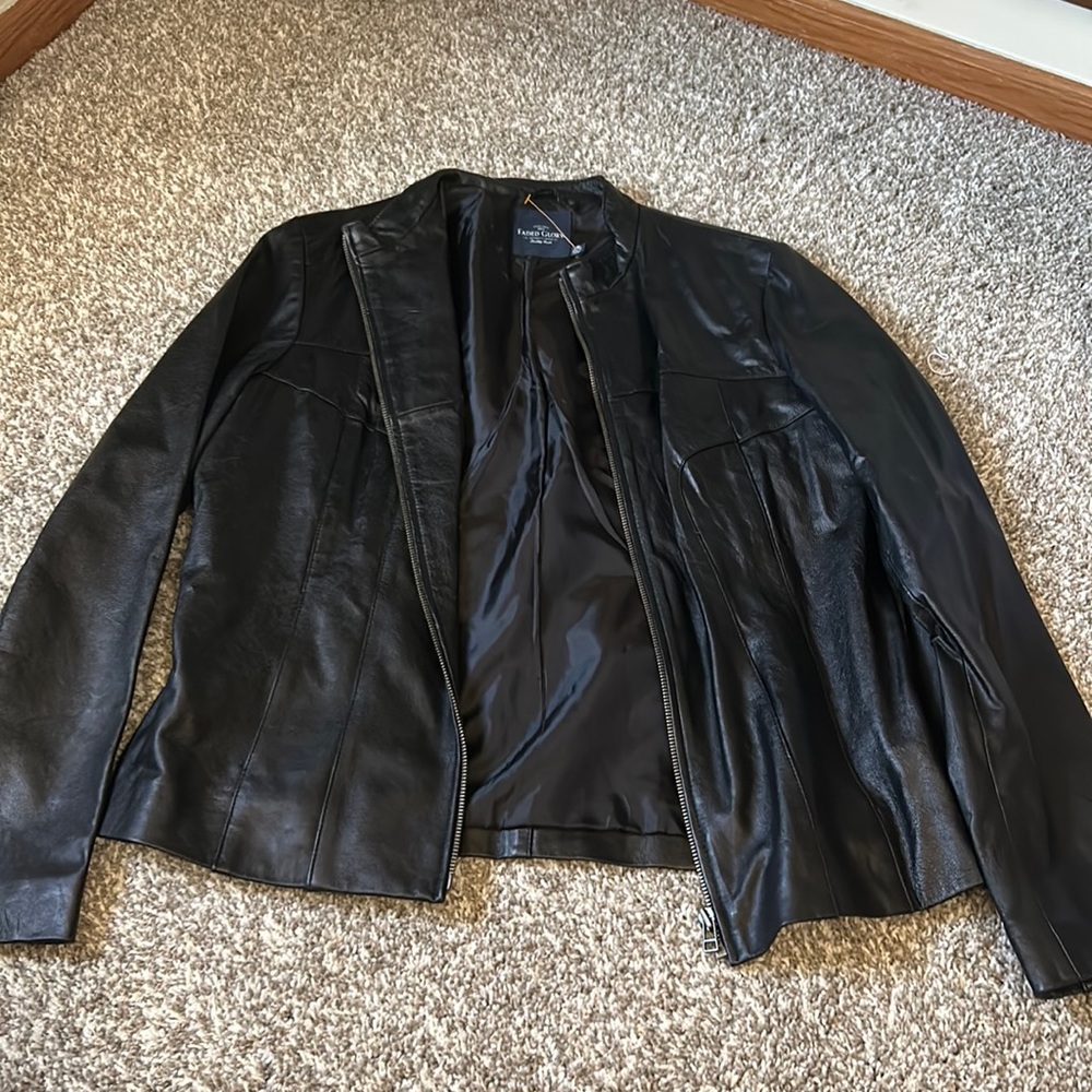 Black leather jacket